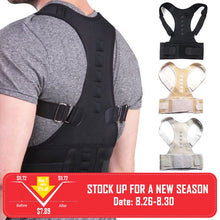 Load image into Gallery viewer, Male Female Adjustable Magnetic Posture Corrector Corset Back Brace Back Belt Lumbar Support Straight Corrector de espalda S-XXL