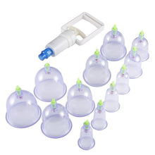 Load image into Gallery viewer, 12 Cupping Therapy Cups Effective Healthy Chinese Medical Vacuum Cupping Suction Therapy Device Body Massager Set 2019